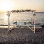 Ξύλινο Τραπέζι Party BOHEMIAN 200x71x(Υ)198cm Τιρκουάζ - Ξύλινα Τραπέζια Σκανδιναβικού Ξύλου