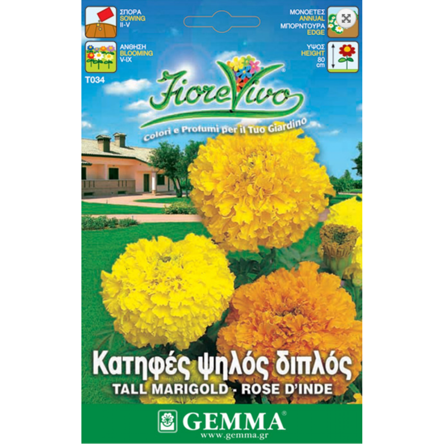 Aztec Marigold Tall Double Mix Seeds 0.9g Packet (Tagetes patula × erecta) - Seed for Marigolds Aztec Marigold Tall Double Mix Seeds 0.9g-Tagetes×erecta
