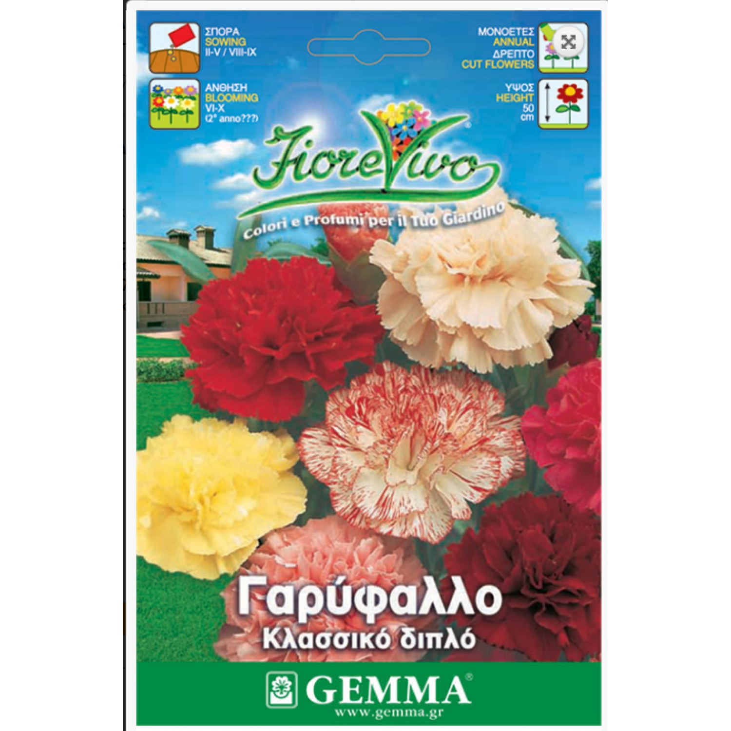 Carnation Double Mix Seeds 0.4g Packet (Dianthus caryophyllus) - Seed for Double Carnations Carnation Double Mix Seeds 0.4g (Dianthus caryophyllus)