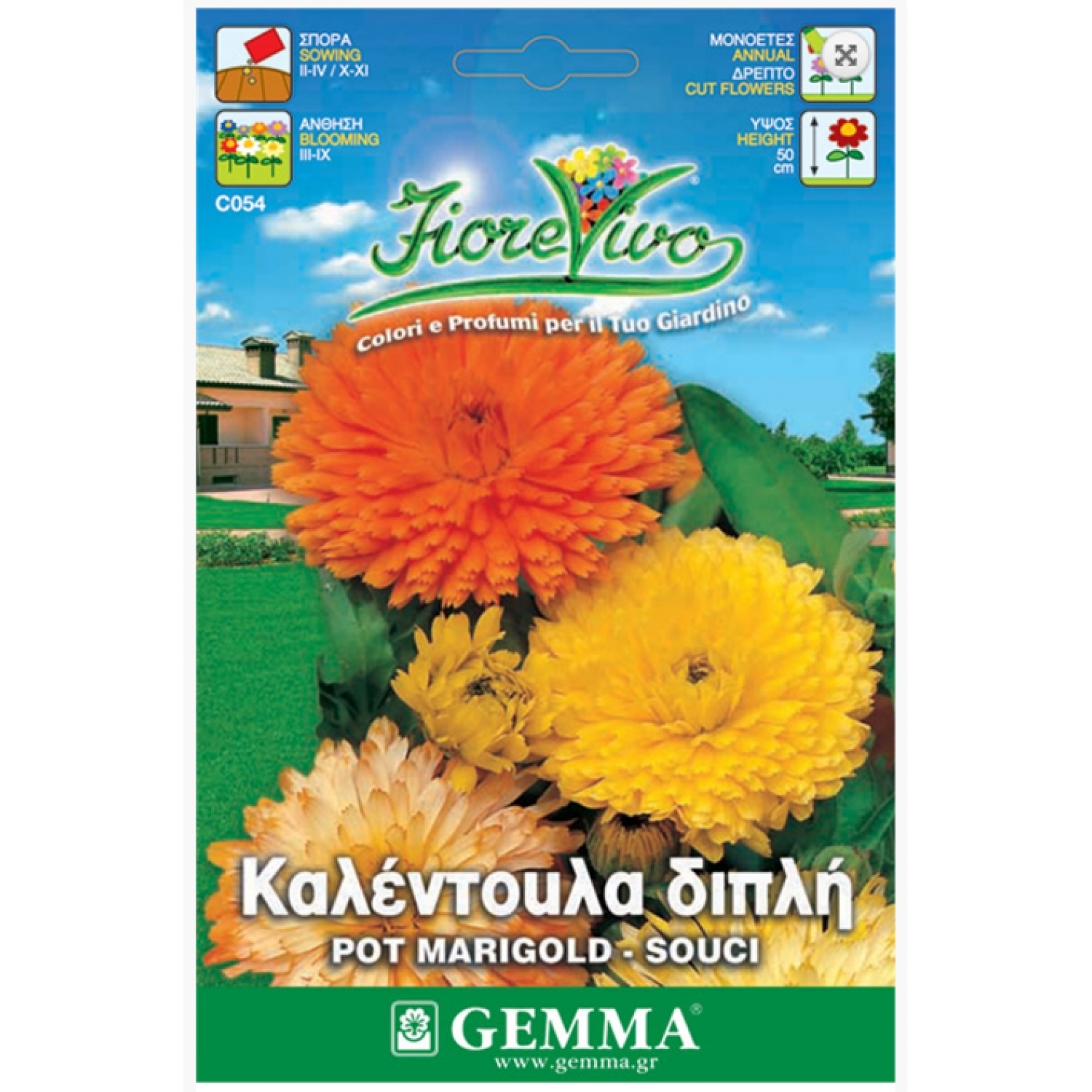 Pot Marigold Double Mix Seeds 0.8g Packet (Calendula officinalis) - Seed for Pot Marigolds Pot Marigold Double Mix Seeds 0.8g (Calendula officinalis)