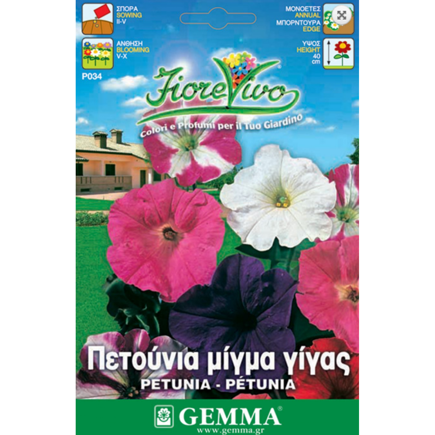 Πετούνια Γίγας Μίγμα 0,2g Σπόροι Φάκελος (Petunia × hybrida) - Σπόρος για Πετούνιες Πετούνια Γίγας Μίγμα 0,2g Σπόροι (Petunia × hybrida)