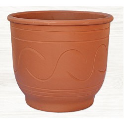 Πήλινες Στρογγυλές Γλάστρες ΑΛΦΑ Ø17x(Υ)15cm ATTIKA Ceramart