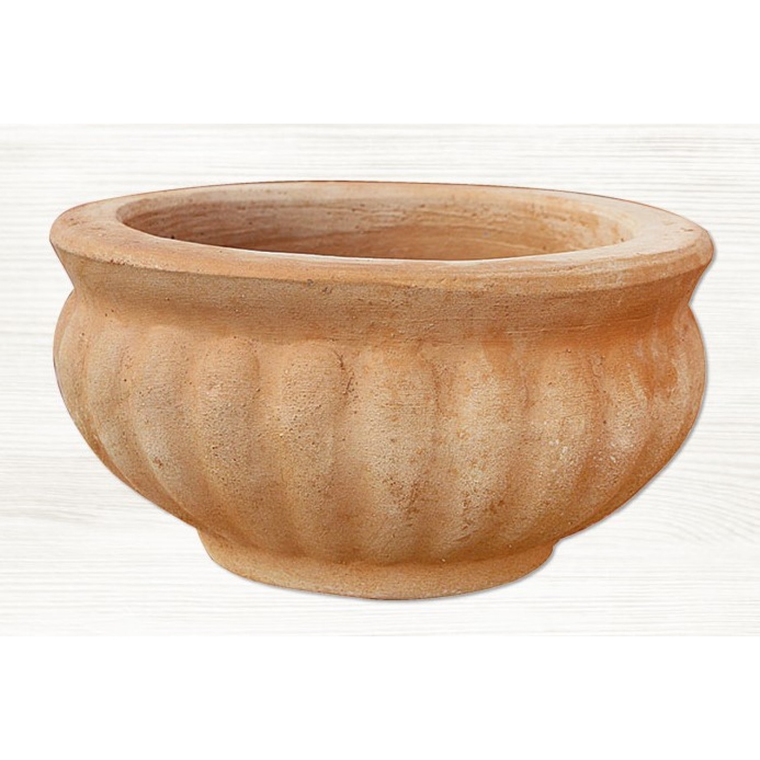Στρογγυλή Πήλινη Γλάστρα ΑΧΑΡΝΩΝ Ø20x(Υ)11cm CRETE Ceramart