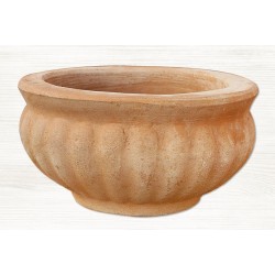 Στρογγυλή Πήλινη Γλάστρα ΑΧΑΡΝΩΝ Ø20x(Υ)11cm CRETE Ceramart