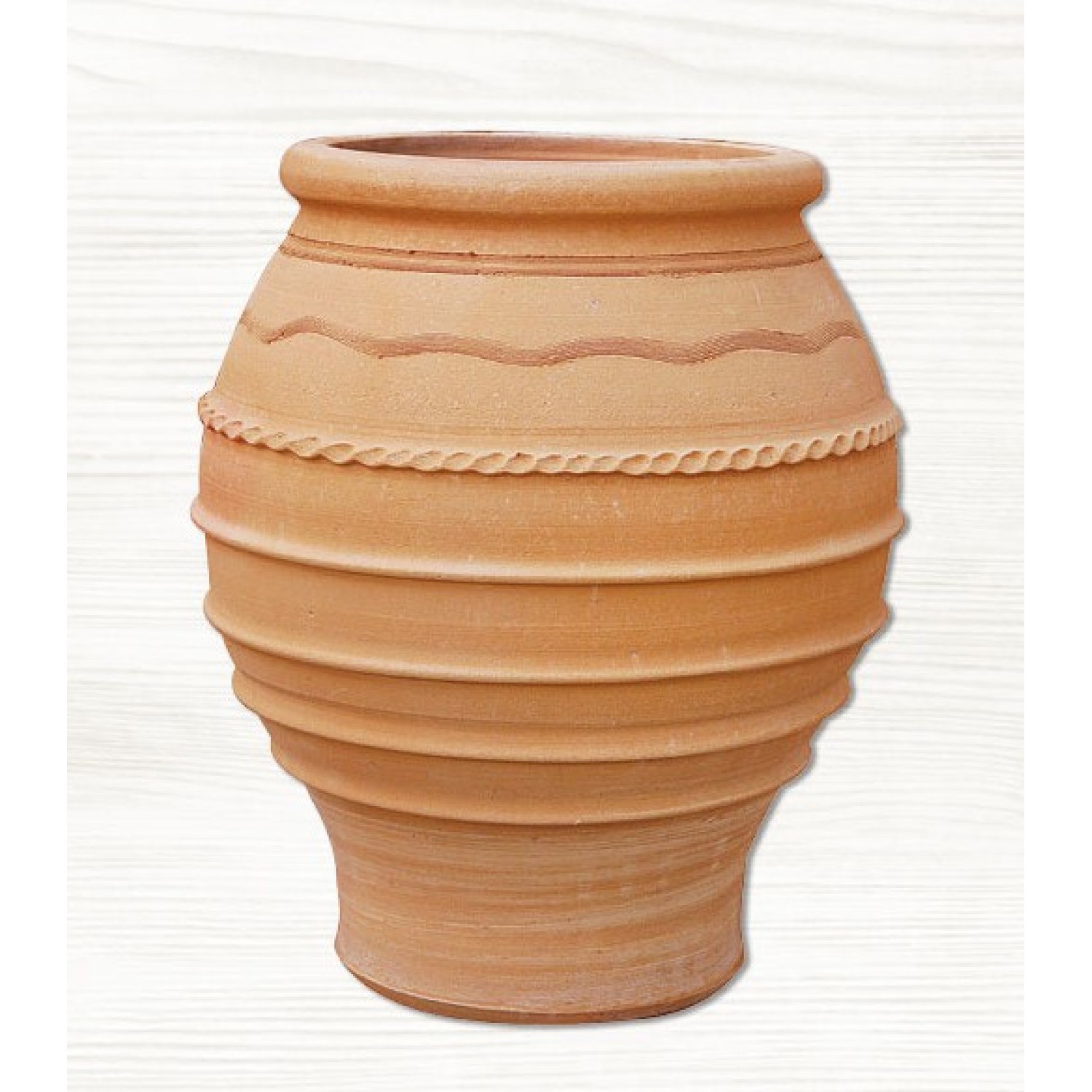 Στρογγυλή Πήλινη Γλάστρα ΚΟΡΟΝΙΟΣ Ø65x(Υ)70cm CRETE Ceramart