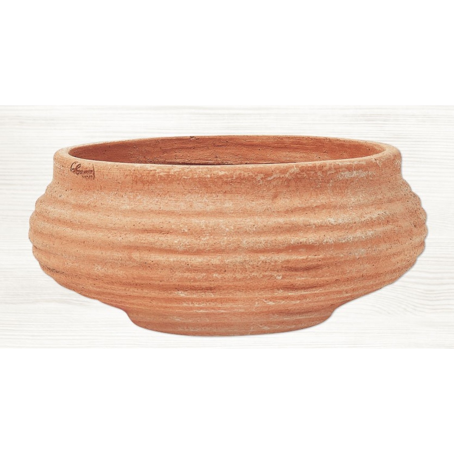 Στρογγυλή Πήλινη Γλάστρα ΚΡΗΤΙΚΑ Ø52x(Υ)21cm CRETE Ceramart