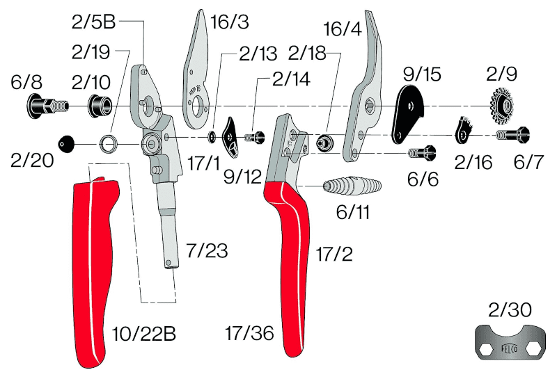 Felco 17 Left Handed Pruning Shears Genuine-SPARE PARTS