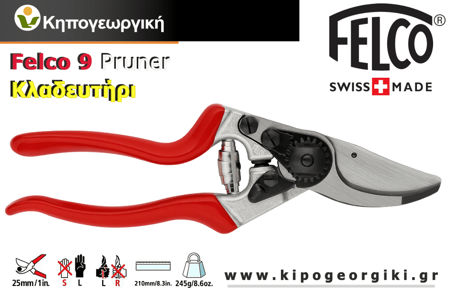 Felco 9 Pruner Genuine D25mm with Revolving Handle