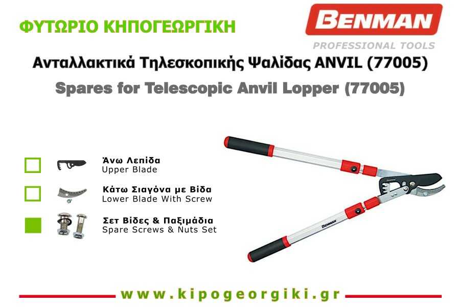 Spare Screws & Nuts Set for Ratchet Lopper 77005-77006 Benman