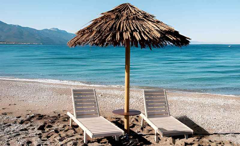Beach Umbrella MEXICO with Makuti Roller D200cm