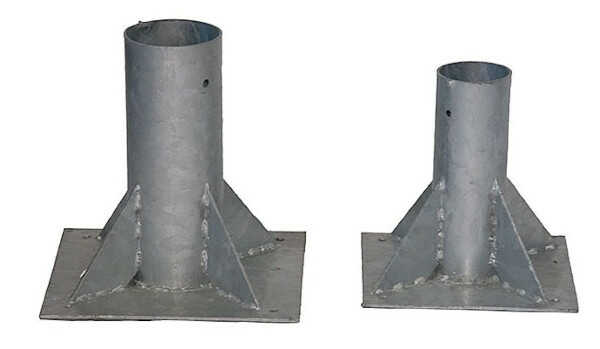 Heavy Duty Galvanized Base for Pole Ø10cm, Ø100x300mm