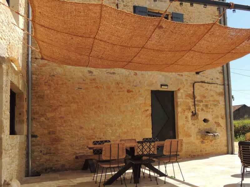 Veranda with Coconut Fiber Shade Sails