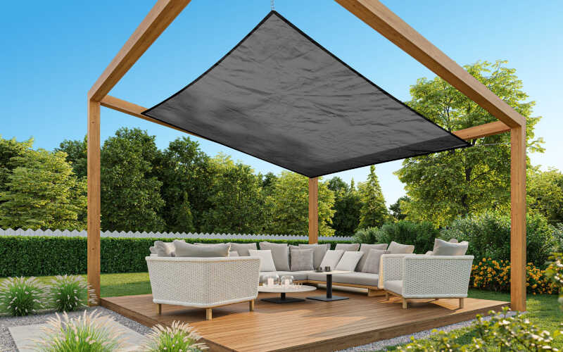 PLATINUM Shade Sail Coolfit® Square 5x5m 285gsm (NESLING)