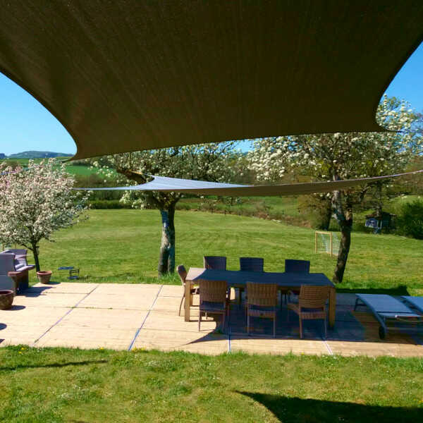 Black Colored Sail in Garden