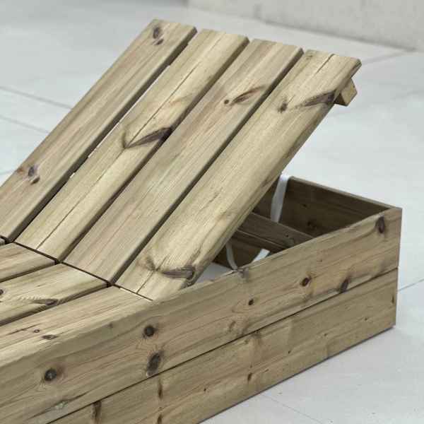 Ξύλινη Επαγγελματική Ξαπλώστρα 205x69,5x29cm Μασίφ Ξύλου