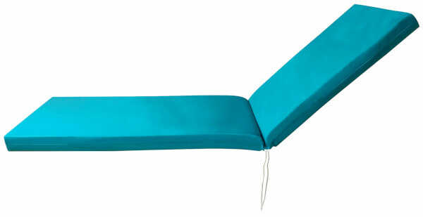 Sun Lounger Cushion Waterproof Turquoise 195x60x(H)8cm