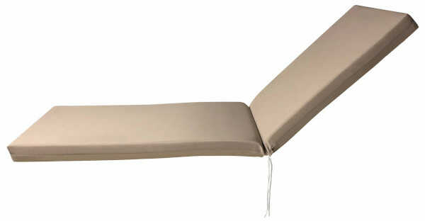 Sun Lounger Cushion Waterproof Beige 195x60x(H)6cm