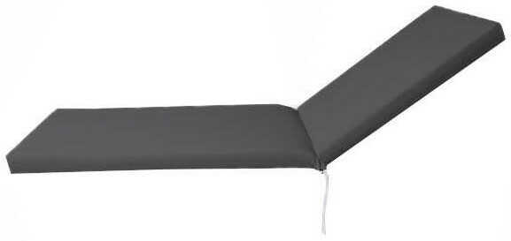Sun Lounger Cushion Waterproof Gray 195x60x(H)6cm