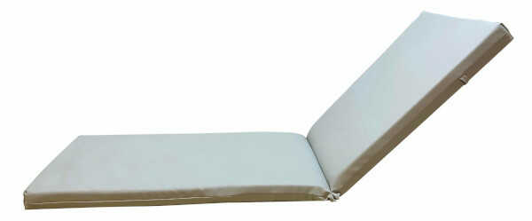 Sun Lounger Cushion Leatherette Gray 195x60x(H)8cm