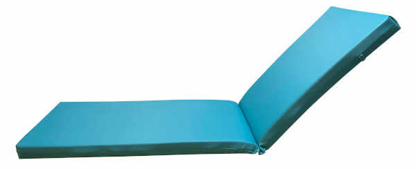 Sun Lounger Cushion Leatherette Petrol 195x60x(H)8cm