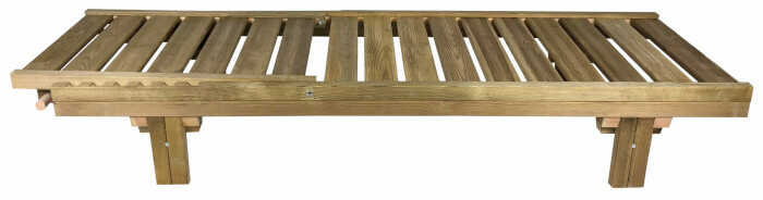 Sun Lounger Wooden 200x61x(H)33/100cm Board 21mm Heavy-Duty Natural Color