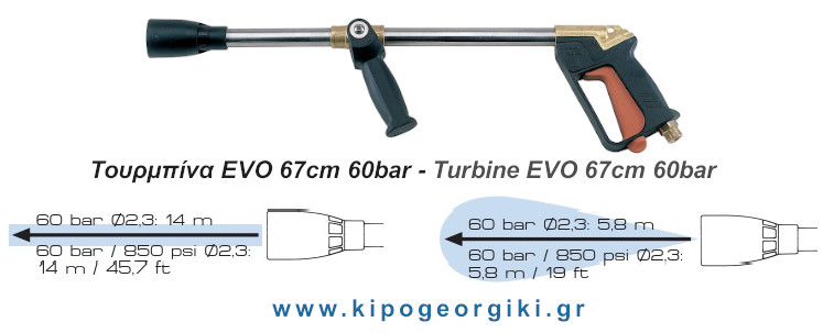 Αυλός Ψεκασμού Τουρμπίνα ΕVO 67cm 60bar Braglia Ιταλίας