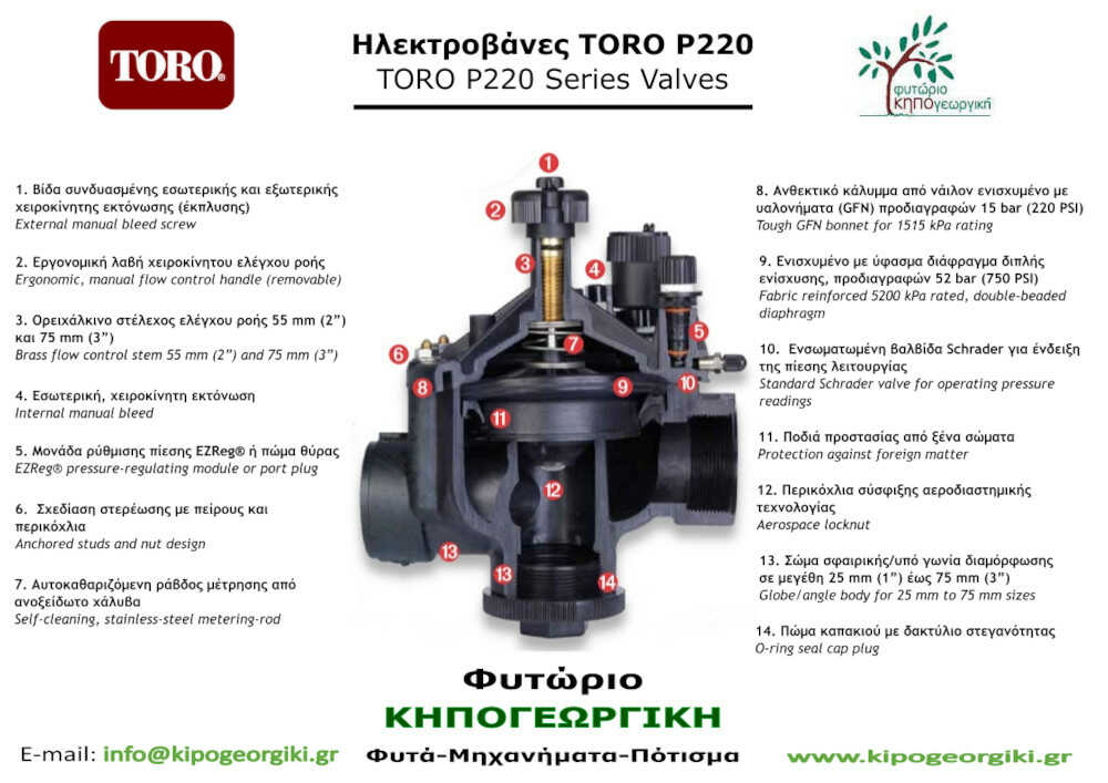 Τα Κύρια Μέρη Ηλεκτροβανών TORO P220