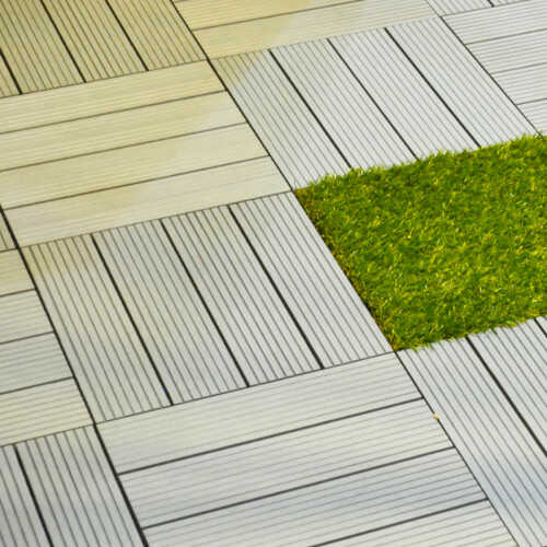WPC Decking Tile Light Grey 30x30cm
