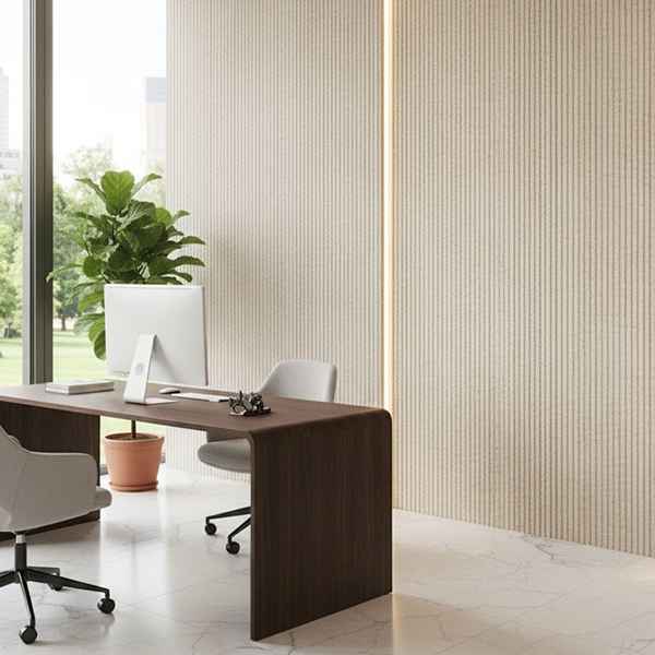 Flexible Stone Wall Panel 3D 119020 Line Stone Board 60x120cm Beige White