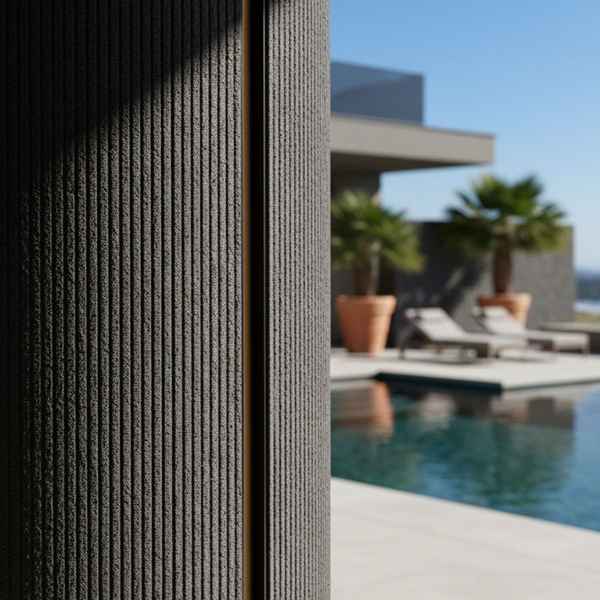 Flexible Stone Wall Panel 3D 119070 Line Stone Board 60x120cm Dark Grey