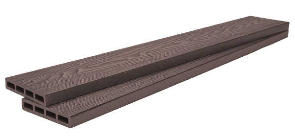 WPC Σανίδες Deck Περίφραξης 2 Όψεων 2x12x360cm DARK BROWN