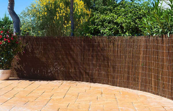 Hazel Rod Fence in Garden