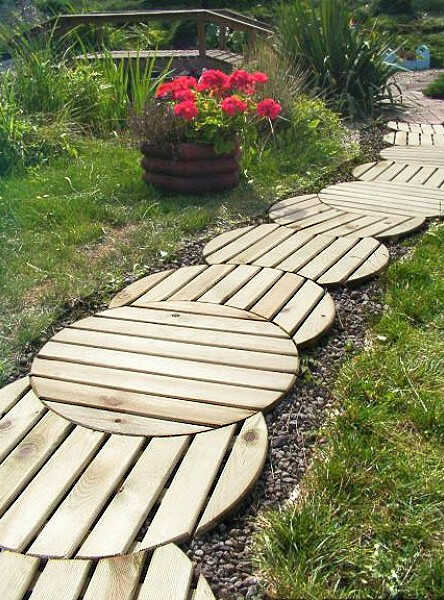 Wooden Double Eclipse Deck Tile Ø60cm