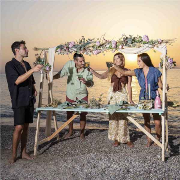 Ξύλινο Τραπέζι Party BOHEMIAN 200x71x(Υ)198cm